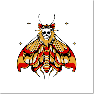 butterfly skull Posters and Art